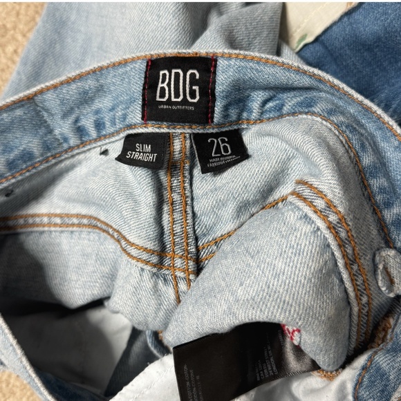 Urban Outfitters BDG Patchwork Jeans High Rise Slim Straight Denim Floral Patch - Picture 8 of 13